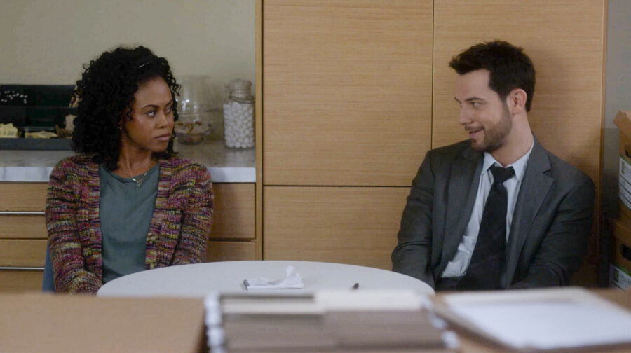 “The Broker” – SO HELP ME TODD, Pictured: Vinessa Antoine as Ariel and Skylar Astin as Todd Wright