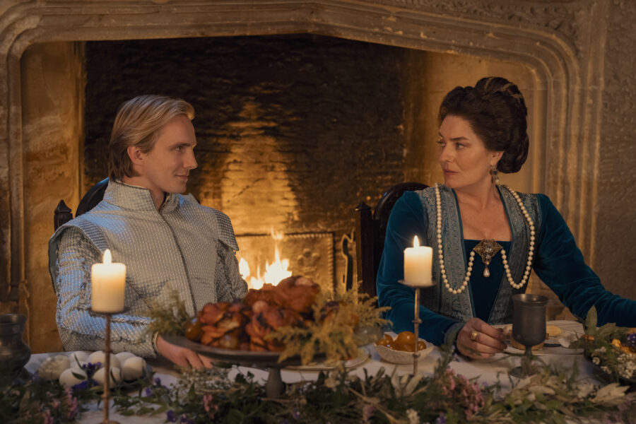 My Lady Jane | Tell-Tale TV Henry Ashton as Stan Dudley and Anna Chancellor as Frances Grey - My Lady Jane