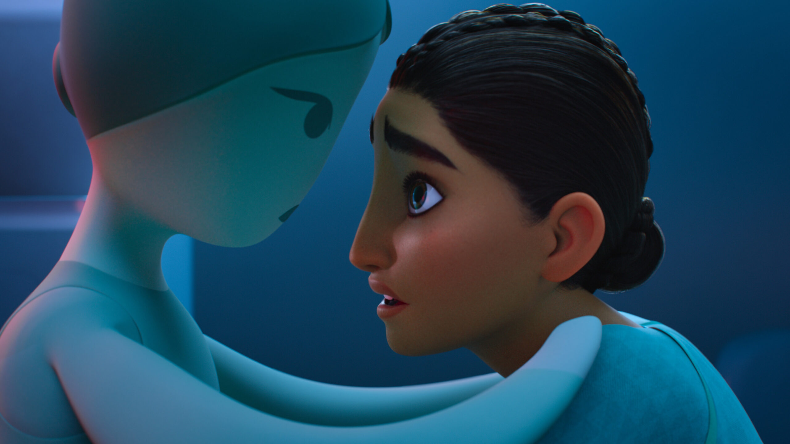 Still from WondLa Season 1 Episode 1 of Muthr and Eva pictured from left to right.