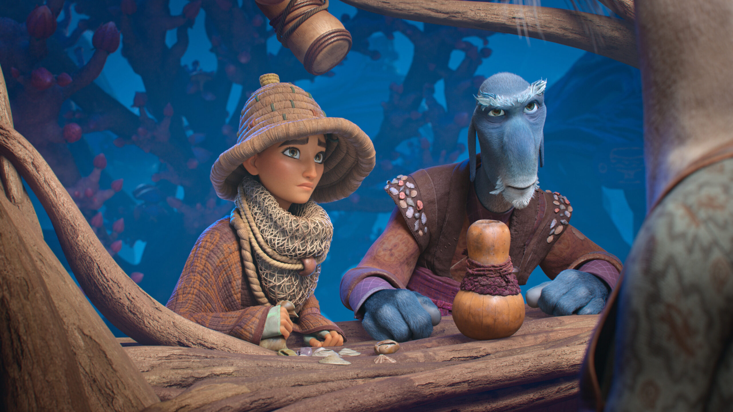 Still from WondLa Season 1 Episode 4 of Eva and Rovender pictured from left to right.