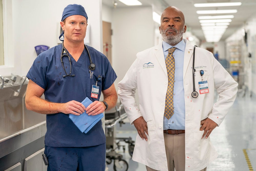 ST. DENIS MEDICAL Season 1 Episode 1, "Pilot" -- Josh Lawson as Dr. Bruce, David Alan Grier as Dr. Ron | Tell-Tale TV ST. DENIS MEDICAL Season 1 Episode 1, "Pilot" -- Josh Lawson as Dr. Bruce, David Alan Grier as Dr. Ron