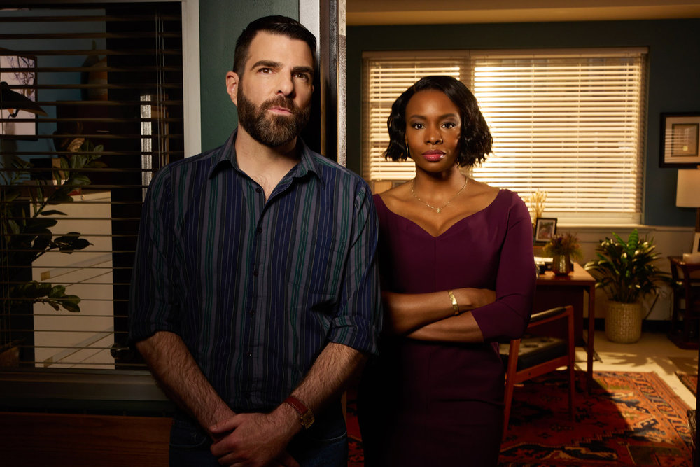 BRILLIANT MINDS Season 1 -- Zachary Quinto as Dr. Oliver Wolf, Tamberla Perry as Dr. Carol Pierce