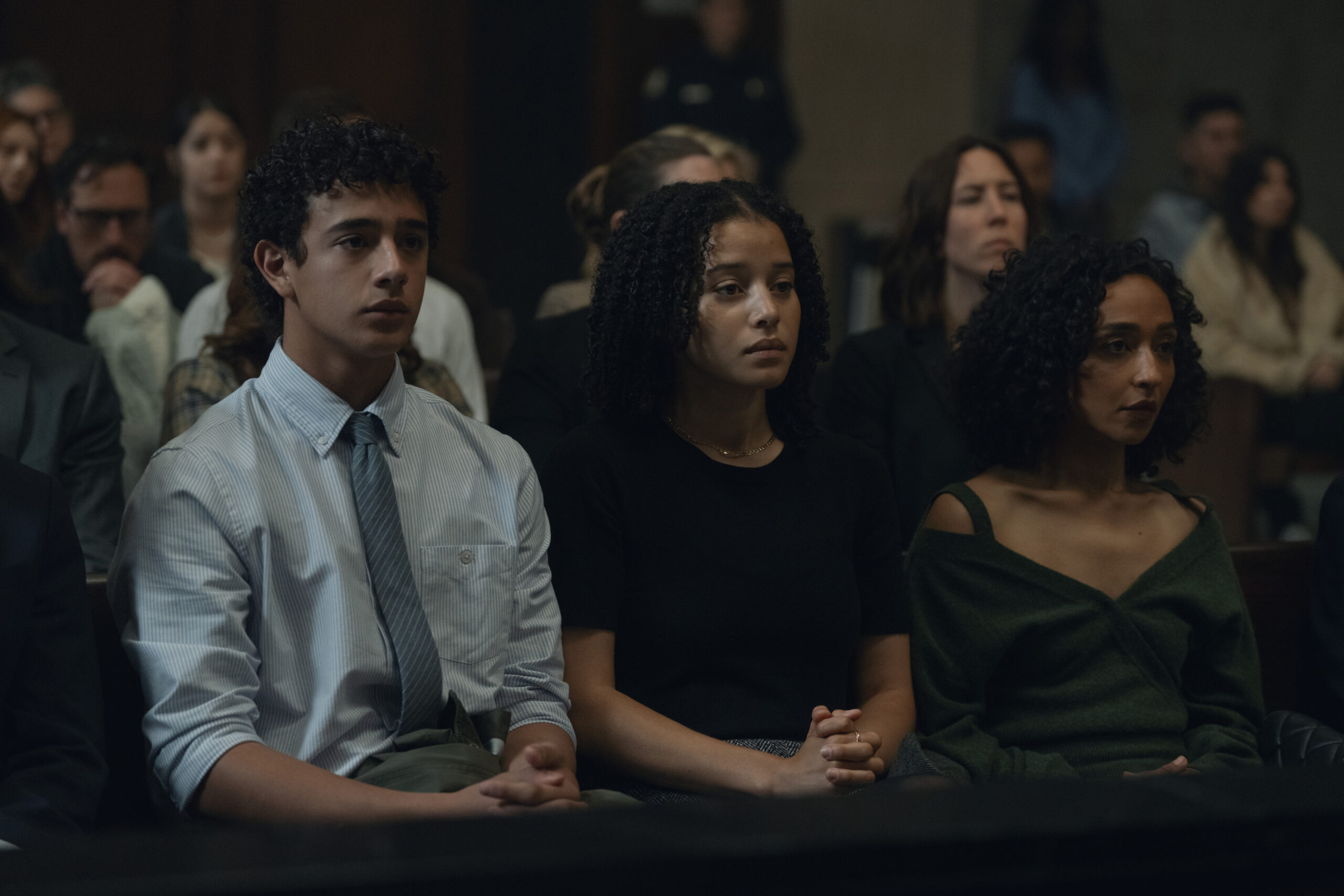 Presumed_Innocent_Photo_010804 | Tell-Tale TV Kingston Rumi Southwick, Chase Infiniti and Ruth Negga sitting together in court.