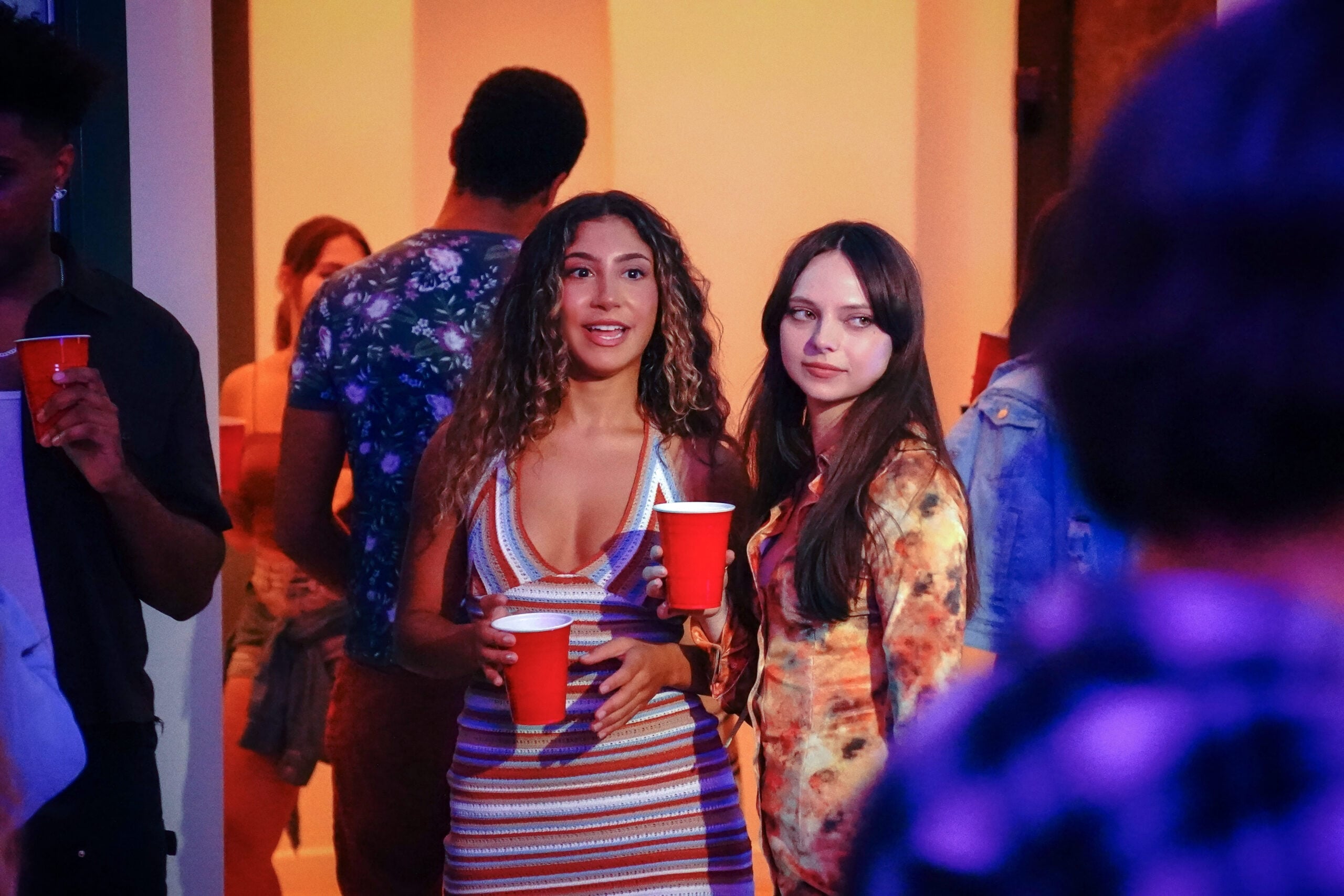Still from Incoming of Isabella Ferreira as Bailey and Ali Gallo as Alyssa Nielsen pictured from left to right.