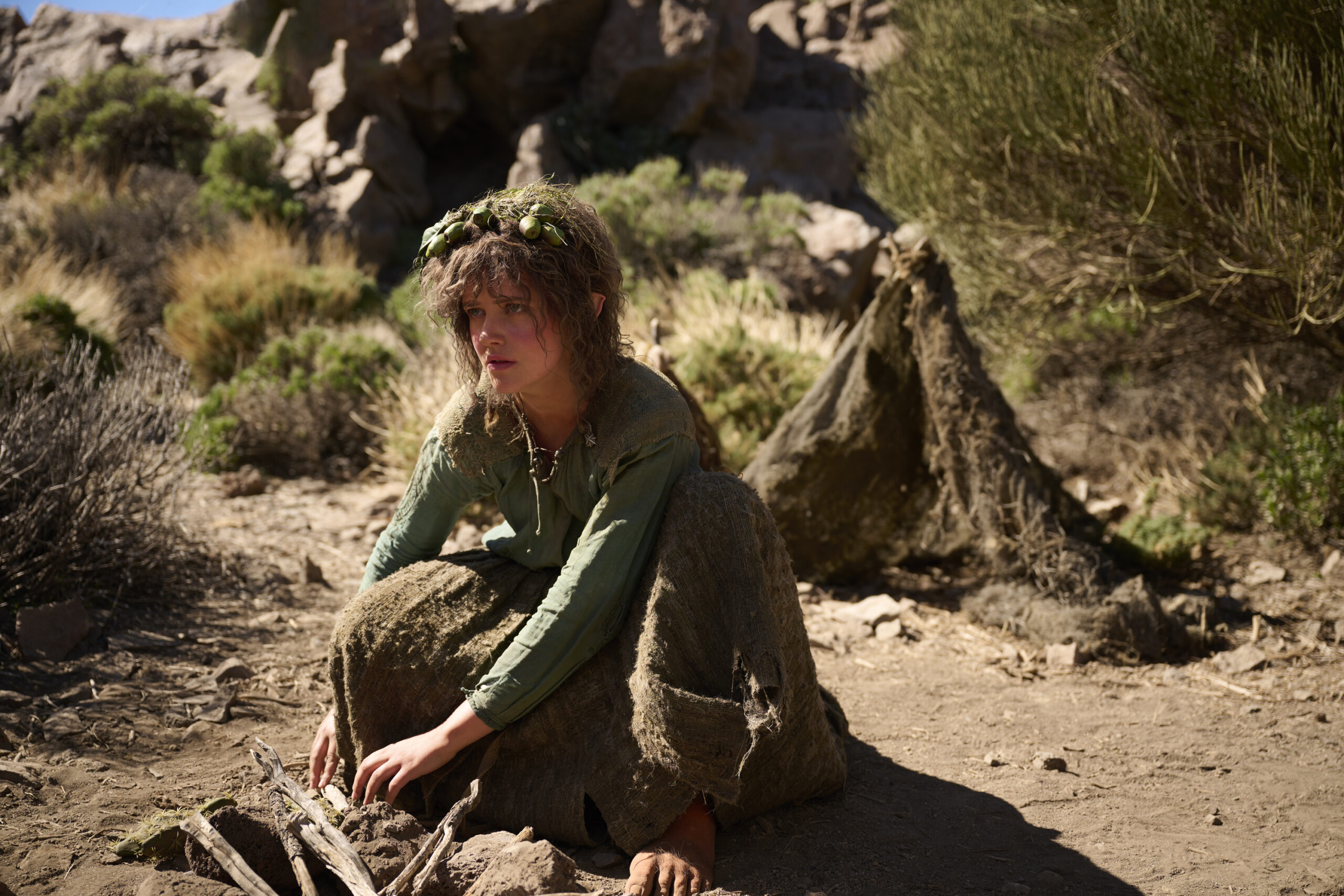 Still from The Lord of the Rings: The Rings of Power Season 2 of Markella Kavenagh as Nori.