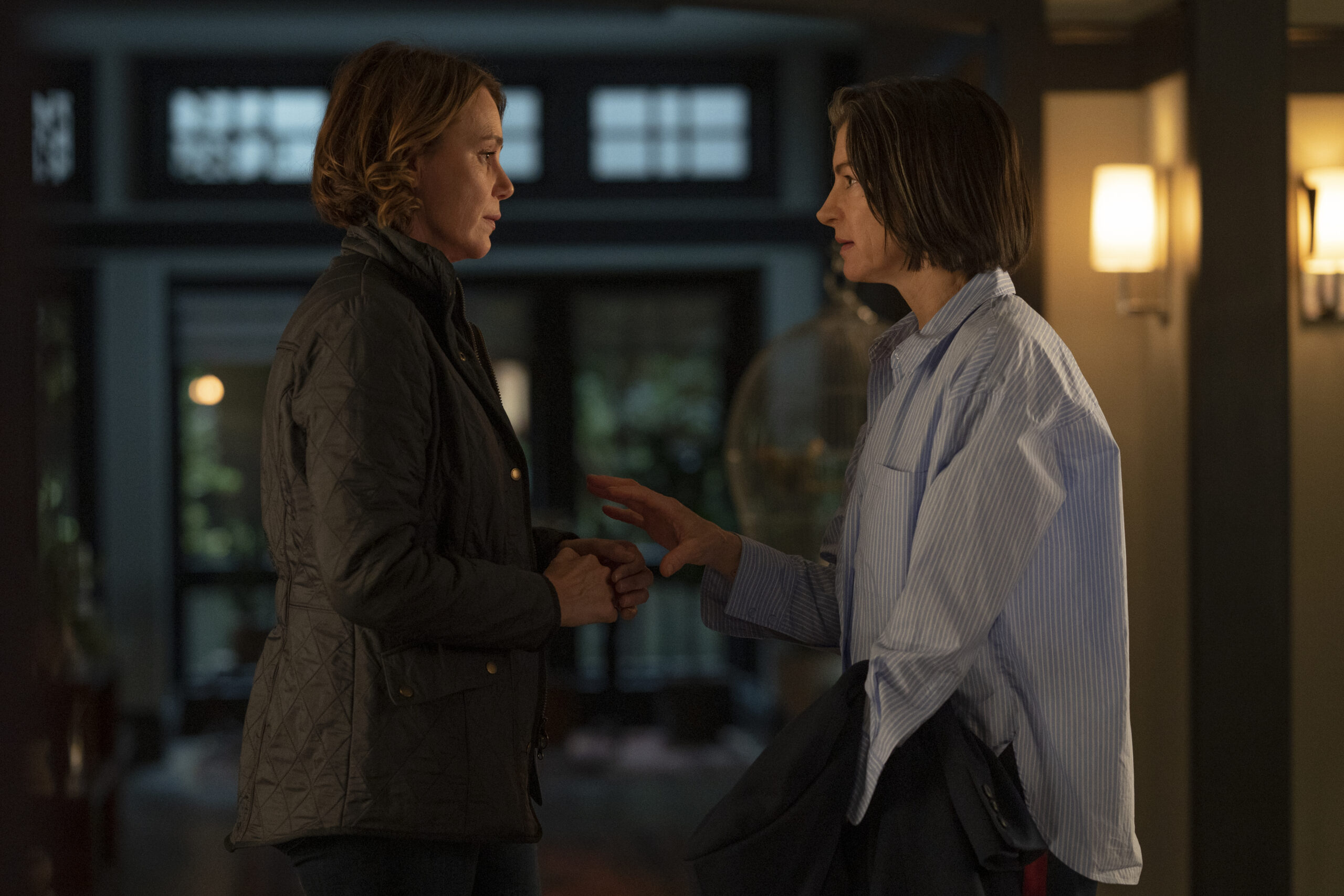 Orphan Black: Echoes Season 1 Episode 7 - Rya Kihlstedt and Keeley Hawes | Tell-Tale TV Still from Orphan Black: Echoes Season 1 Episode 7 of Rya Kihlstedt as Eleanor and Keeley Hawes as Kira pictured from left to right.
