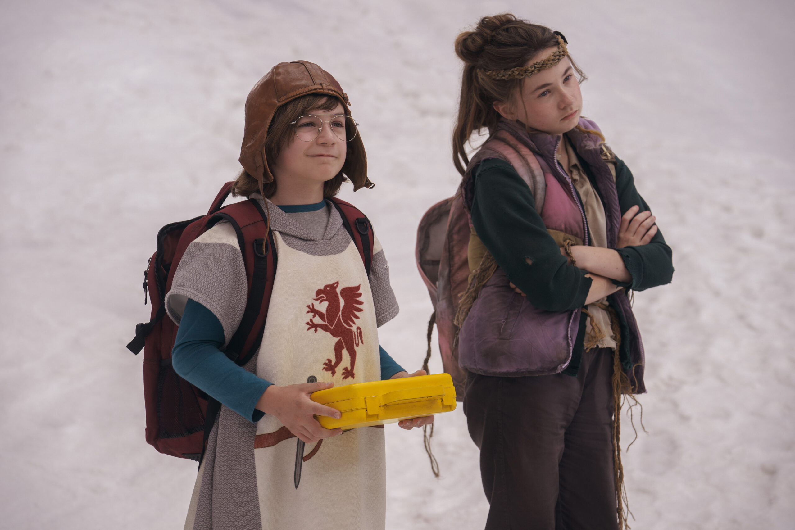 Time Bandits Season 1 Episode 10 - Kal-El Tuck and Kiera Thompson | Tell-Tale TV Still from Time Bandits Season 1 Episode 10 of Kal-El Tuck and Kiera Thompson pictured from left to right.