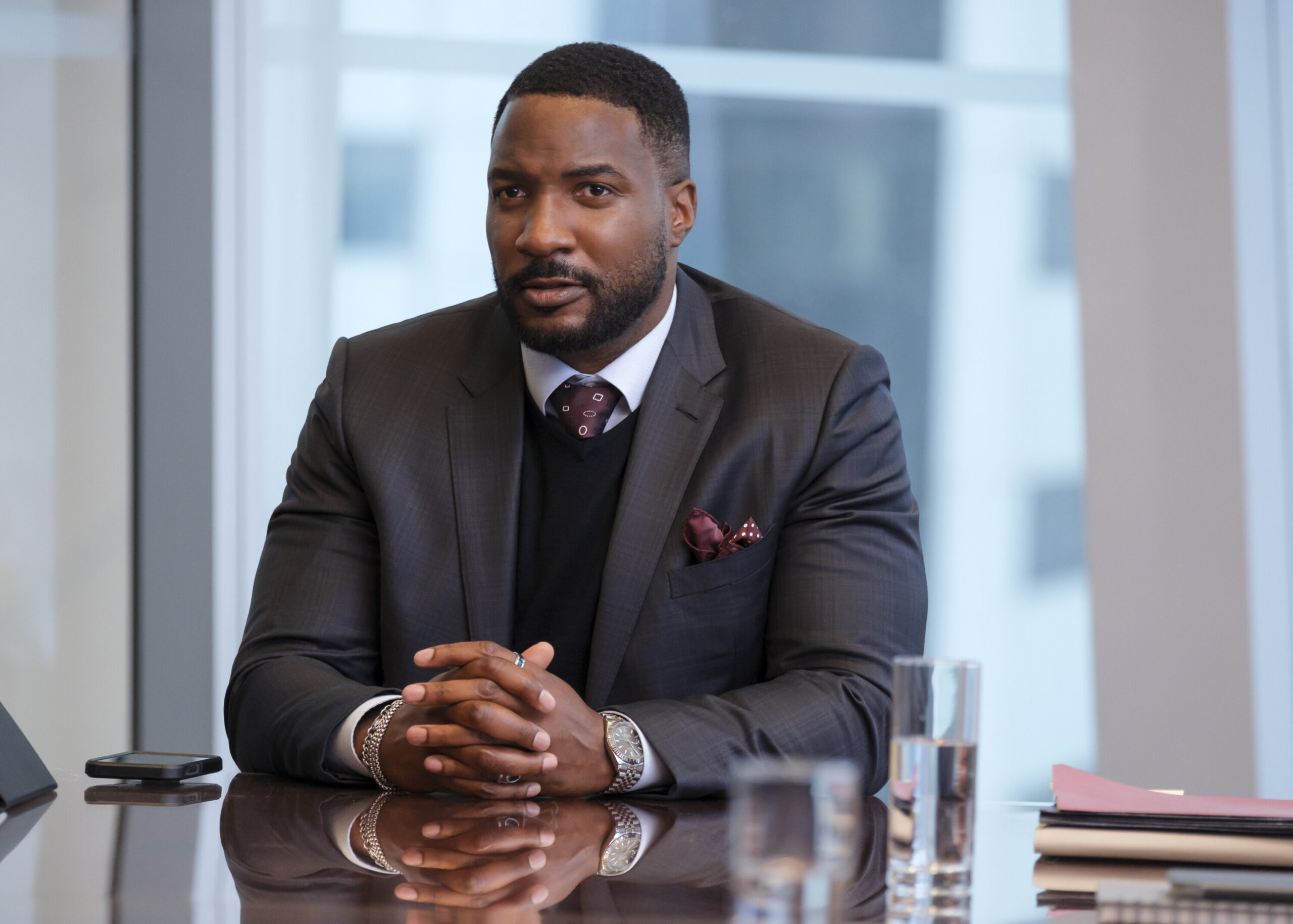 Matlock Season 1 Episode 1 - Eme Ikwuakor | Tell-Tale TV Still from Matlock Season 1 Episode 1 of Eme Ikwuakor as Elijah Walker.