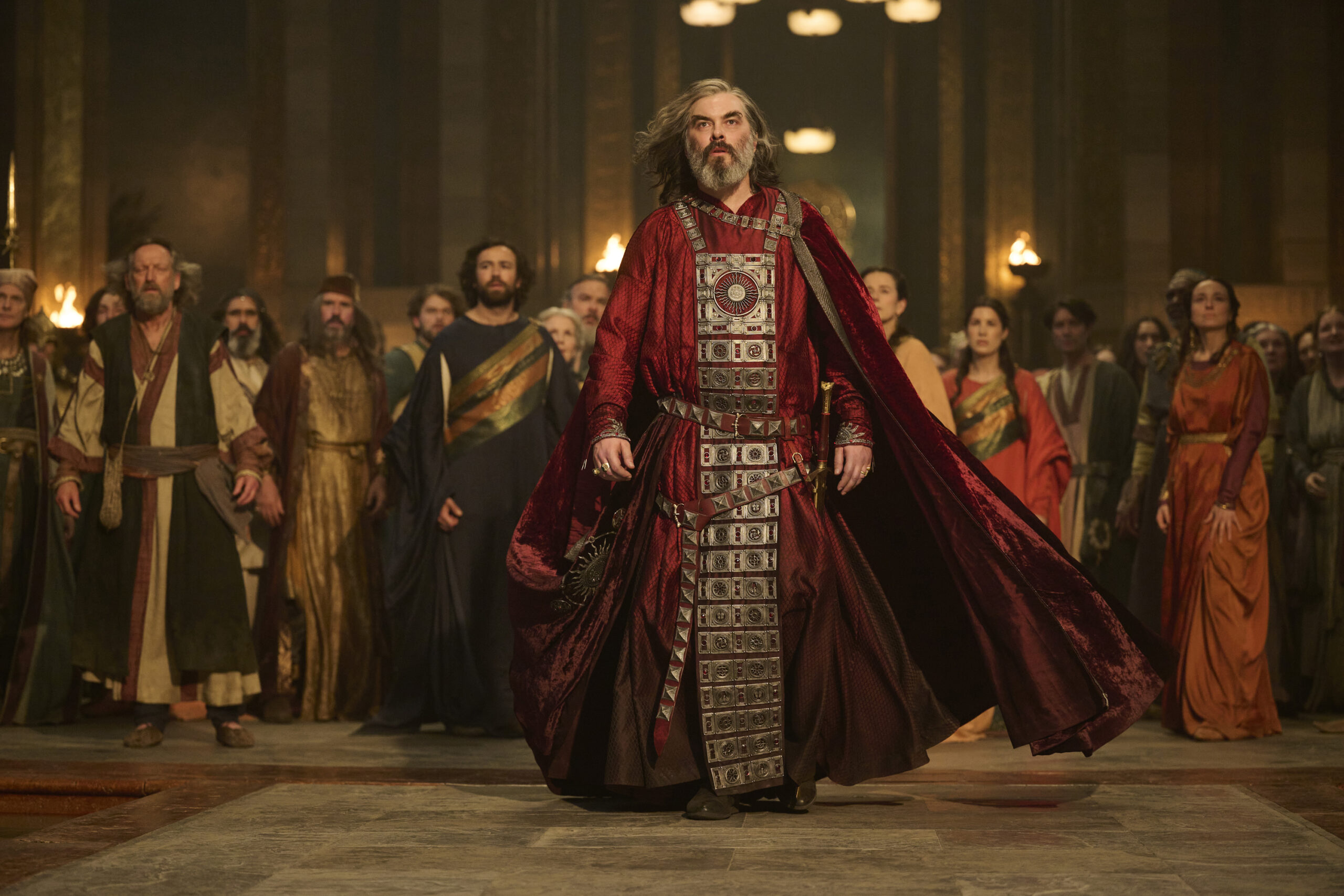 The Lord of the Rings: The Rings of Power Season 2 - Trystan Gravelle as Pharazôn | Tell-Tale TV Still from The Lord of the Rings: The Rings of Power Season 2 of Trystan Gravelle as Pharazôn.
