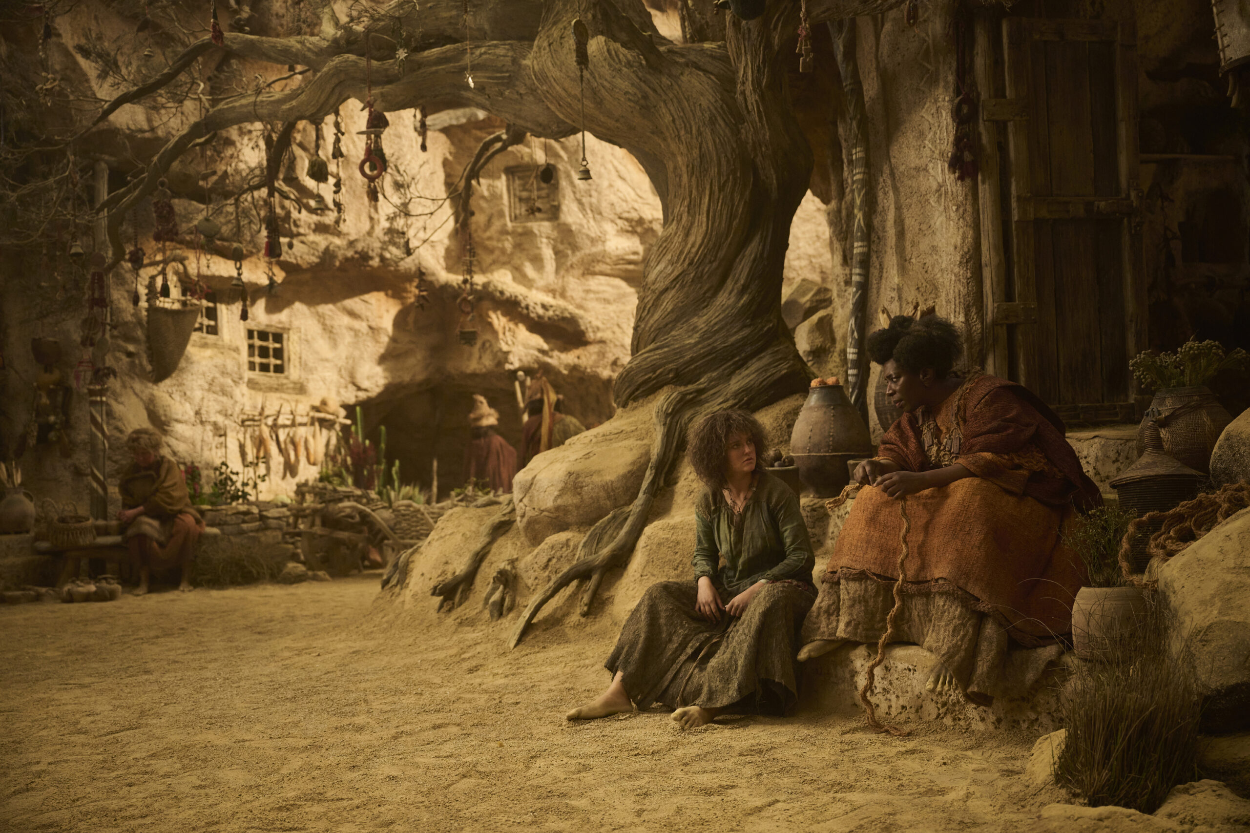 The Lord of the Rings: The Rings of Power Season 2 Episode 6 of Markella Kavenagh as Nori and Tanya Moodie as Gundabel pictured from left to right.