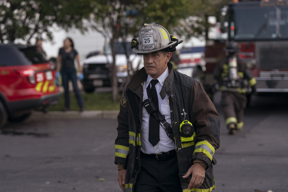 CHICAGO FIRE -- "A Monster In the Field" Episode 13001 -- Pictured: Dermot Mulroney as Chief Dom Pascal -- (Photo by: Peter Gordon/NBC)