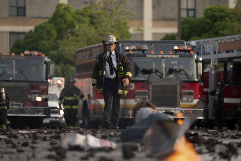 CHICAGO FIRE -- "A Monster In the Field" Episode 13001 -- Pictured: Dermot Mulroney as Chief Dom Pascal -- (Photo by: Peter Gordon/NBC)