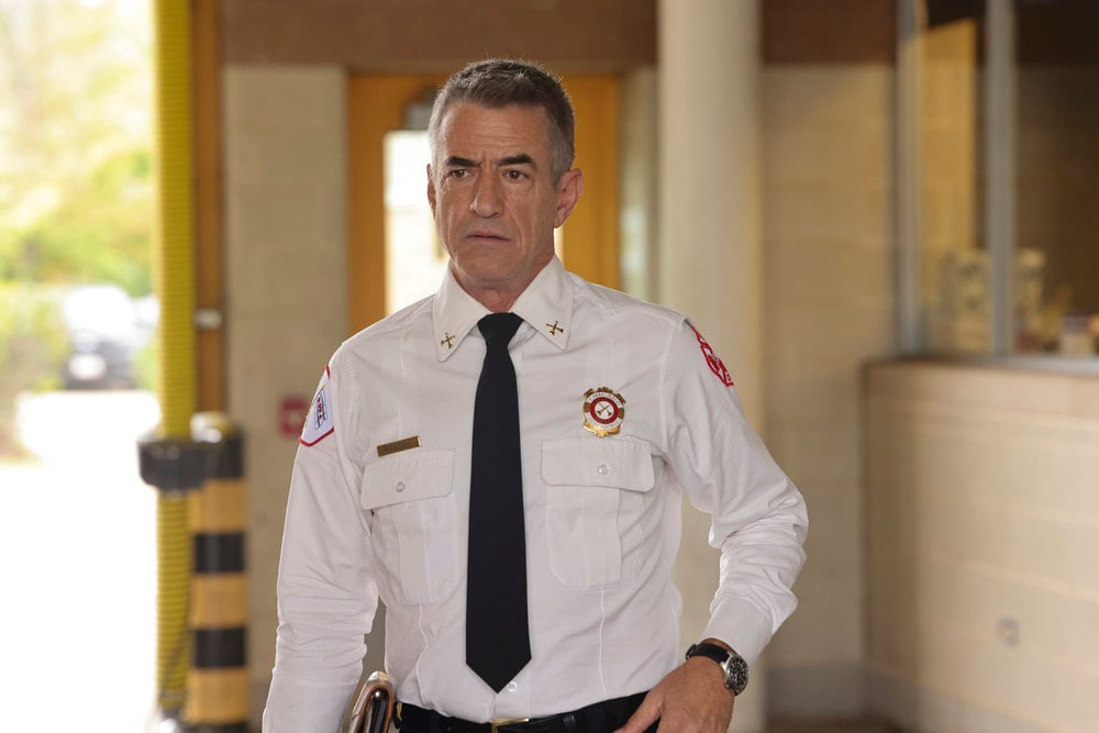 CHICAGO FIRE -- "Ride the Blade" Episode 13002 -- Pictured: Dermot Mulroney as Chief Dom Pascal