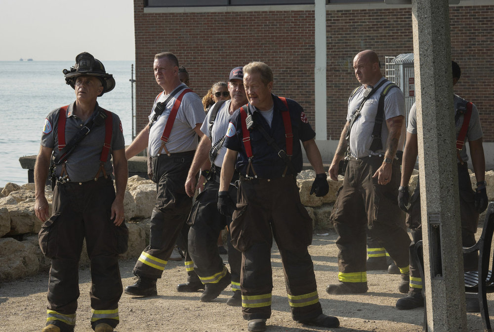 CHICAGO FIRE -- "Ride the Blade" Episode 13002 -- Pictured: (l-r) David Eigenberg as Christopher Herrmann, Christian Stolte as Randy "Mouch" McHolland