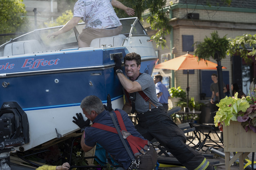 CHICAGO FIRE -- "Ride the Blade" Episode 13002 -- Pictured: Jake Lockett as Sam Carver