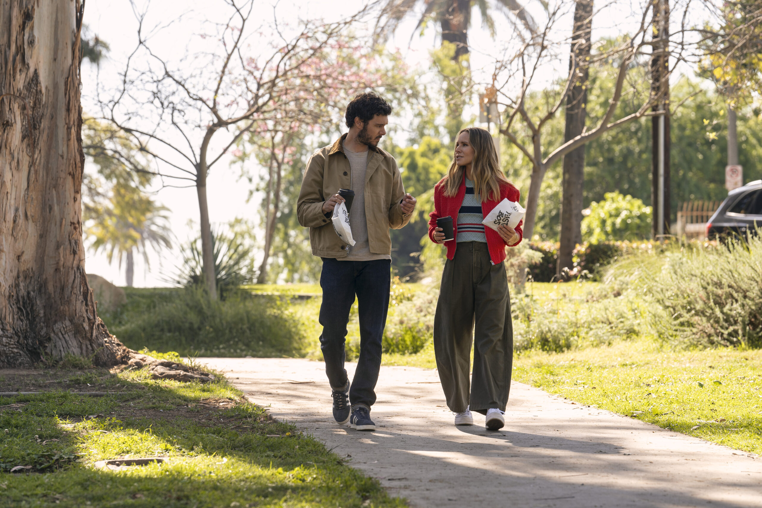 Nobody Wants This. (L to R) Adam Brody as Noah, Kristen Bell as Joanne in episode 110 of Nobody Wants This. Cr. © 2024