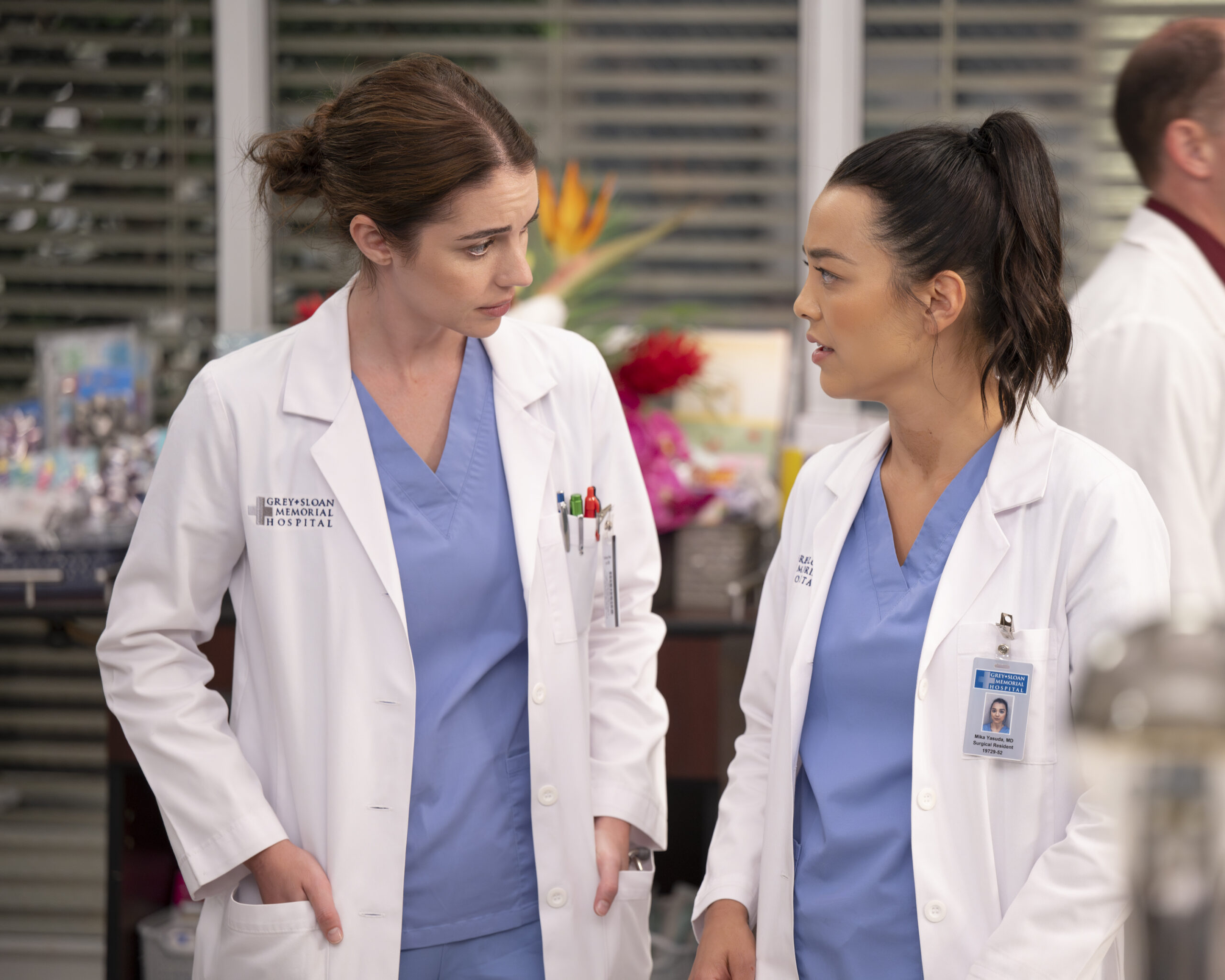 Grey's Anatomy Season 21 Episode 3 - I Can See Clearly Now - ADELAIDE KANE, MIDORI FRANCIS | Tell-Tale TV Grey's Anatomy Season 21 Episode 3 - I Can See Clearly Now - ADELAIDE KANE, MIDORI FRANCIS as Jules and Mika