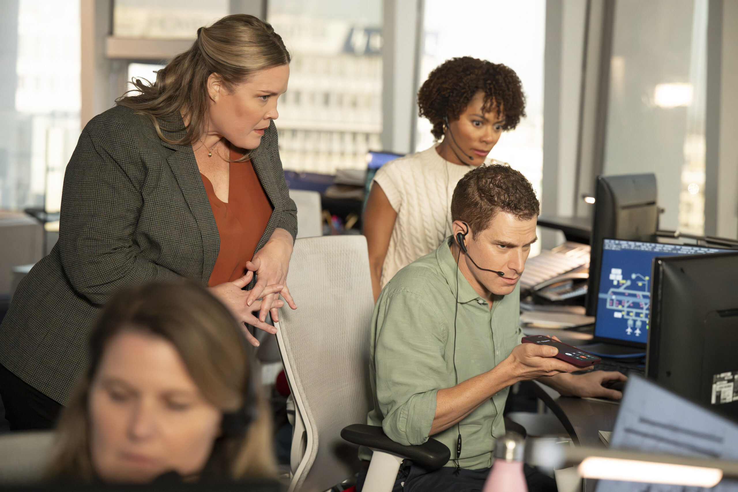 9-1-1 Season 8 Episode 2, "When Boeing Gets Tough..." -- SARAH CHANEY, TIFFANY C. ADAMS, JAKE GREEN | Tell-Tale TV 9-1-1 Season 8 Episode 2, "When Boeing Gets Tough..." -- SARAH CHANEY, TIFFANY C. ADAMS, JAKE GREEN
