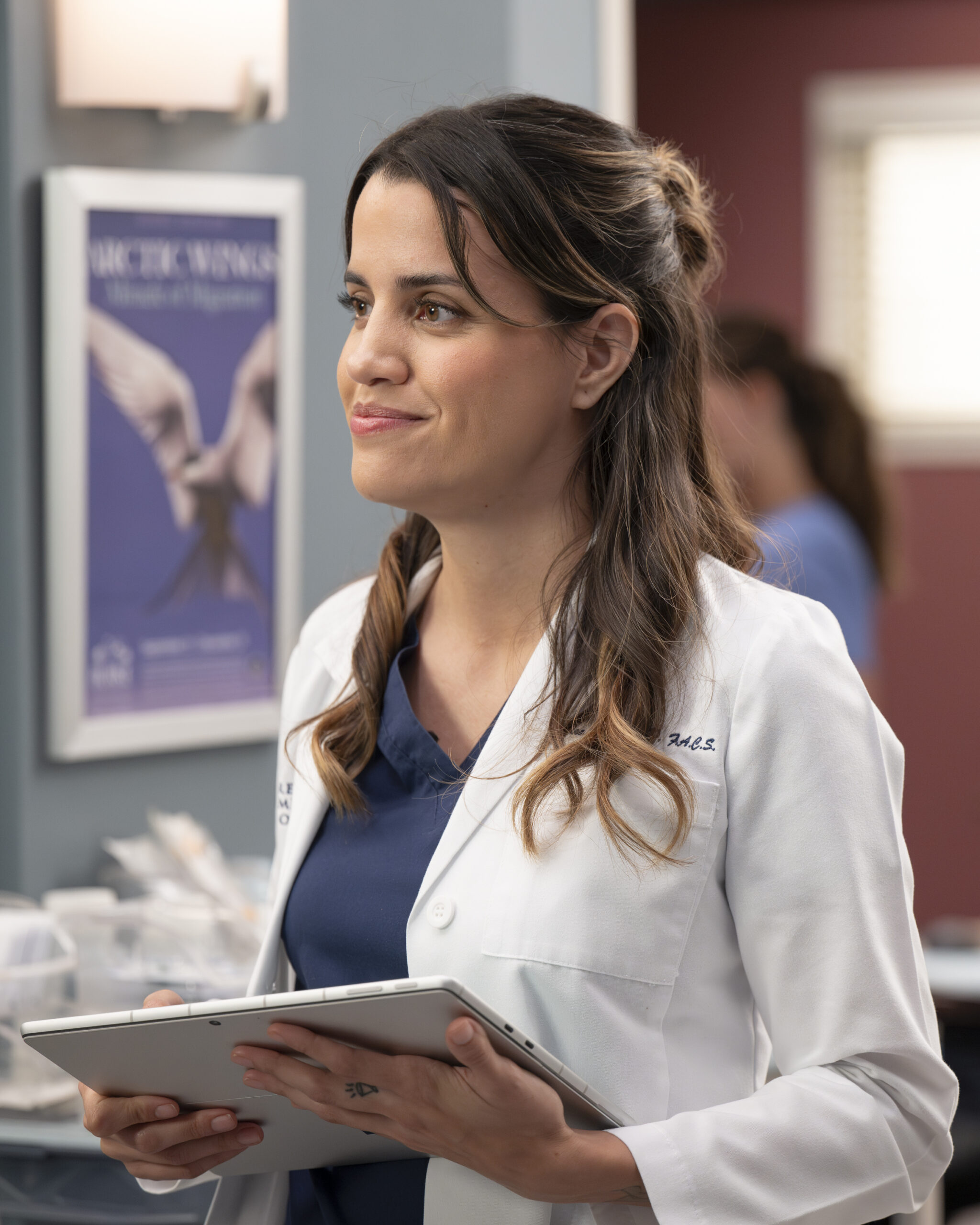 NATALIE MORALES as Monica Beltran. Grey's Anatomy Season 21 Episode 5, "You Make My Heart Explode."
