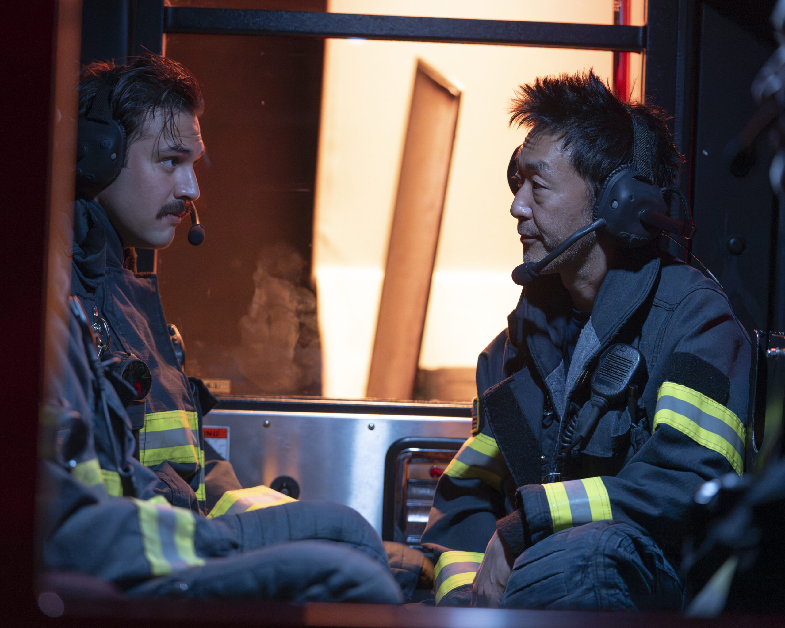 9-1-1 Season 8 Episode 3, "Final Approach" -- RYAN GUZMAN, KENNETH CHOI