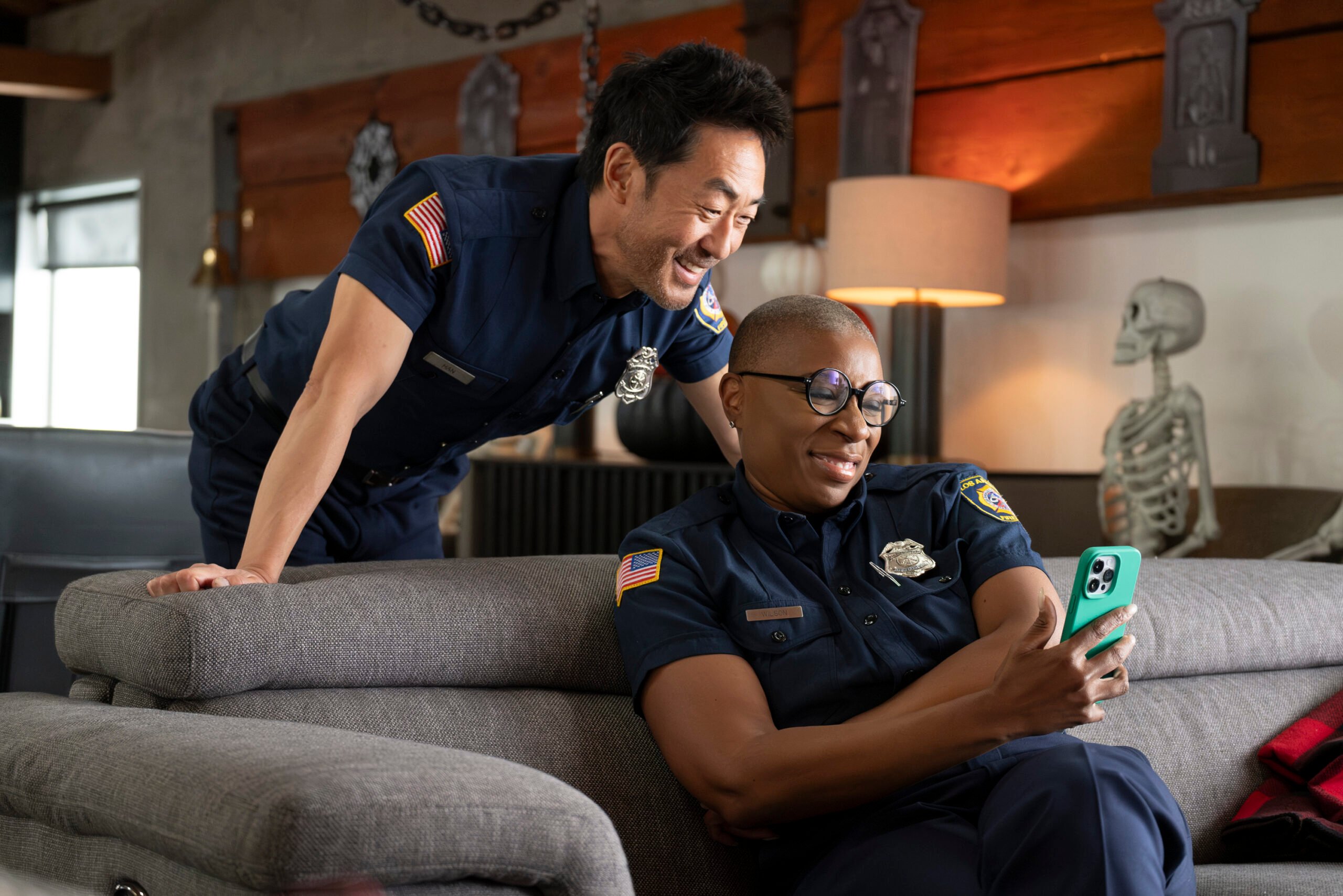 9-1-1 Season 8 Episode 5, "Masks" - KENNETH CHOI, AISHA HINDS | Tell-Tale TV 9-1-1 Season 8 Episode 5, "Masks" - KENNETH CHOI, AISHA HINDS