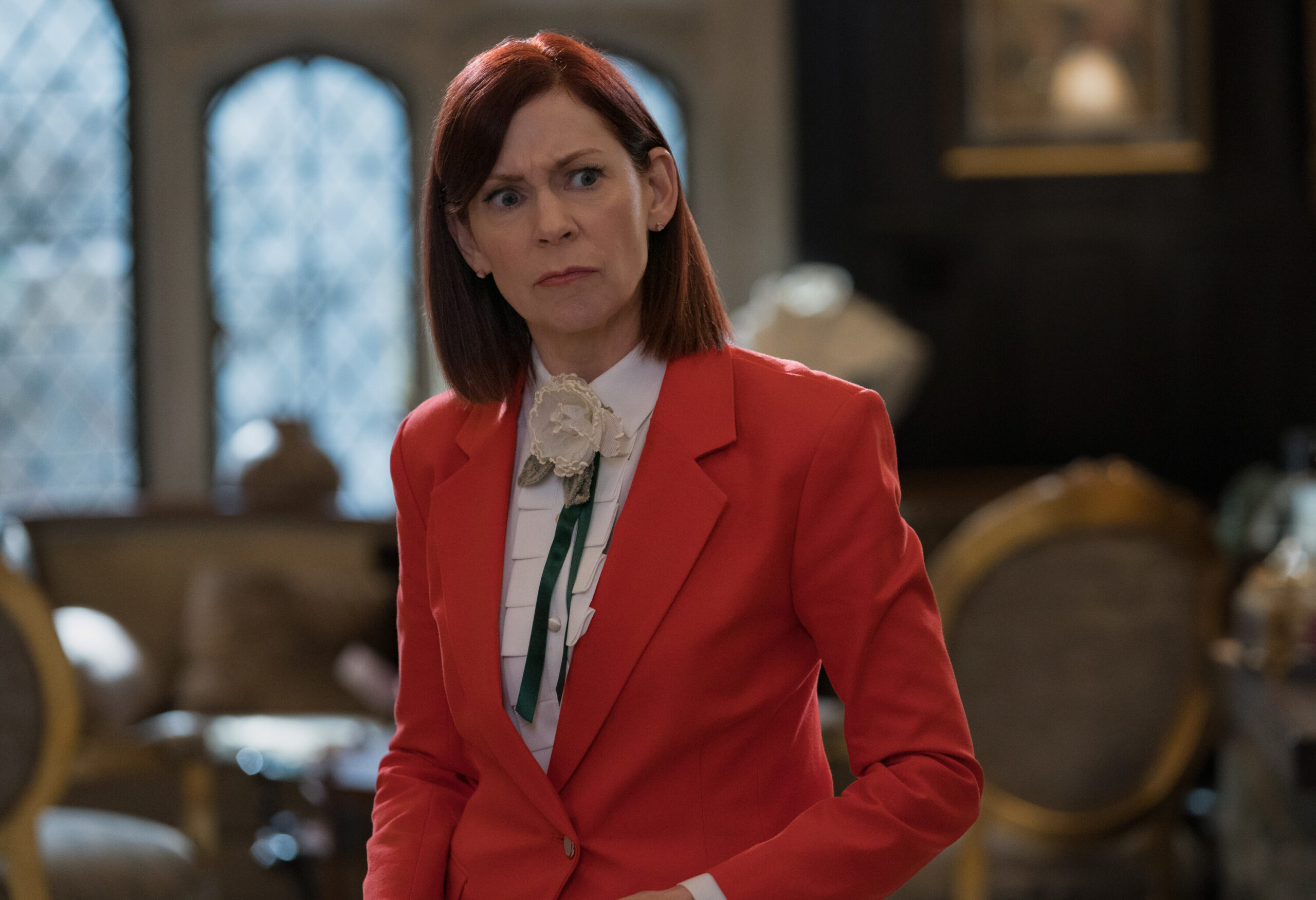 Still from Elsbeth SEason 2 Episode 1 of Carrie Preston as Elsbeth Tascioni.