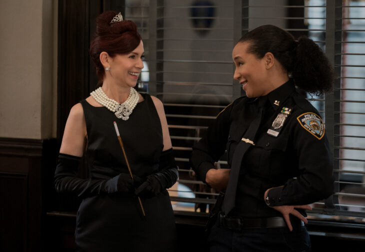 Still from Elsbeth Season 2 Episode 3 of Carrie Preston as Elsbeth Tascioni and Carra Patterson as Kaya Blanke pictured from left to right.