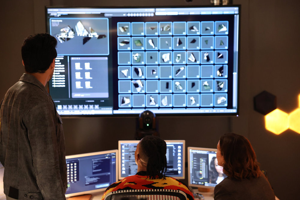 Still from Found Season 2 Episode 3 of Arlen Escarpeta as Zeke and Kelli Williams as Margaret pictured from left to right.