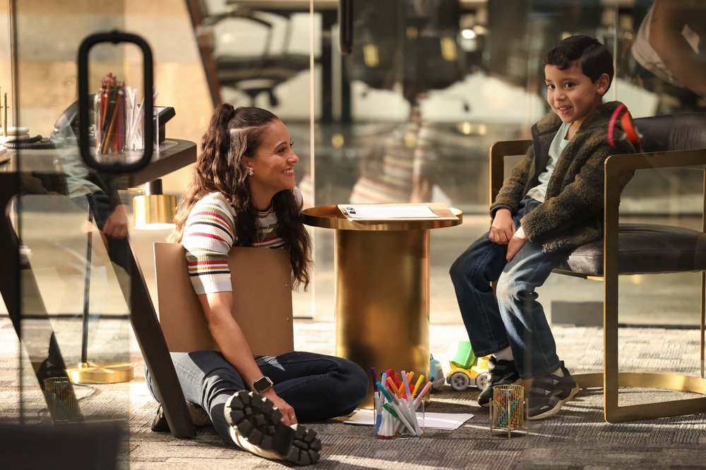 Still from Found Season 2 Episode 5 of Gabrielle Walsh as Lacey and Alexander James Prudenti as Matty pictured from left to right.
