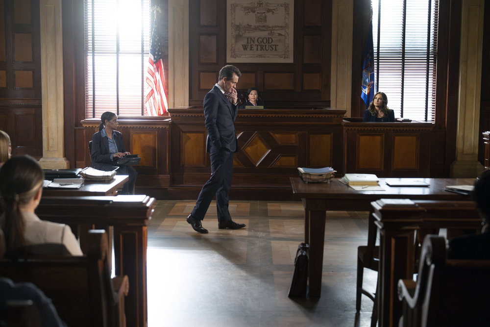 Law & Order - Season 24 | Tell-Tale TV LAW & ORDER -- "The Perfect Man" Episode 24003 -- Pictured: (l-r) Hugh Dancy as Assistant District Attorney Nolan Price, Mariska Hargitay as Capt. Olivia Benson