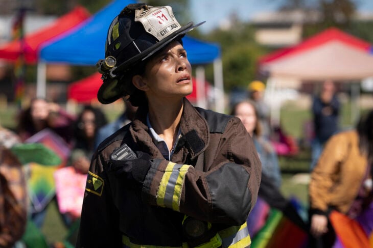 CHICAGO FIRE -- "Through The Skin" Episode 13004 -- Pictured: Miranda Rae Mayo as Stella Kidd Preview — Chicago Fire Season 13 Episode 4: Violet Risks Her Job (Photos) CHICAGO FIRE -- "Through The Skin" Episode 13004 -- Pictured: Miranda Rae Mayo as Stella Kidd