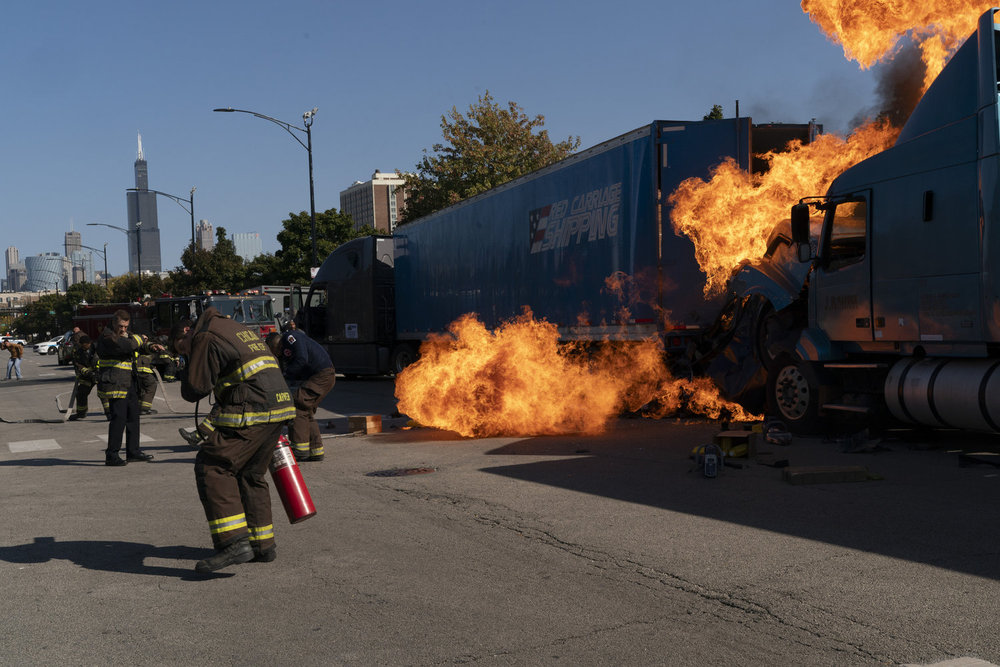 CHICAGO FIRE -- "Down The Rabbit Hole" Episode 13005 -- Pictured: Explosion