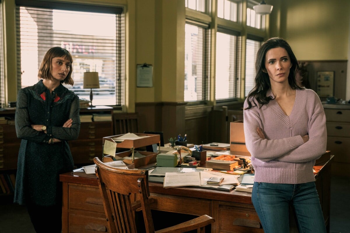 Superman & Lois Season 4 Episode 4, "A Perfectly Good Wedding" -- Sofia Hasmik as Chrissy Beppo and Elizabeth Tulloch as Lois Lane | Tell-Tale TV Superman & Lois Season 4 Episode 4, "A Perfectly Good Wedding" -- Sofia Hasmik as Chrissy Beppo and Elizabeth Tulloch as Lois Lane