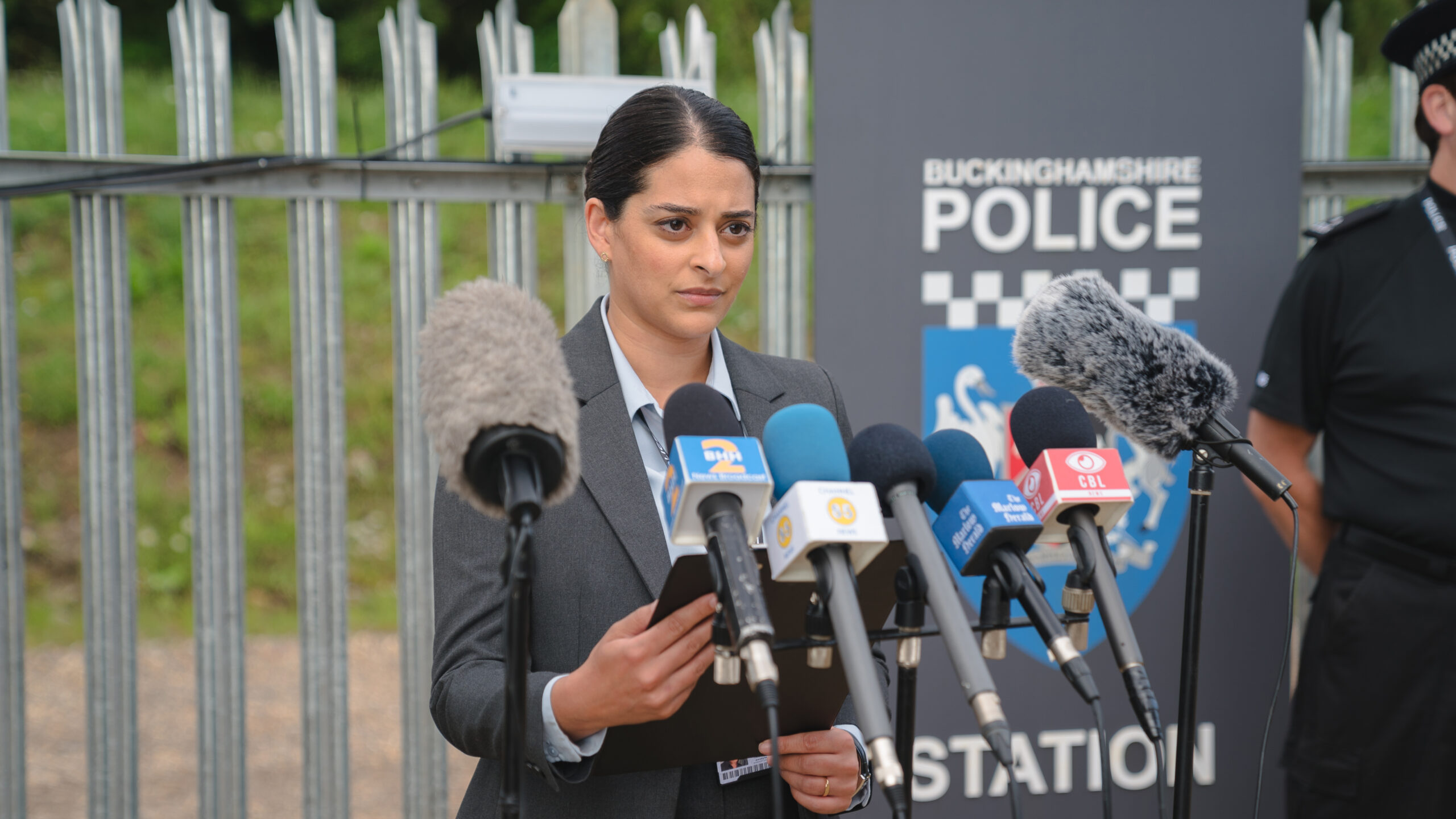 THE MARLOW MURDER CLUB ON MASTERPIECE Season 1 Episode 2 - DS Tanika Malik | Tell-Tale TV Still from Marlow Murder Club on Masterpiece of Natalie Dew as DS Tanika Malik.