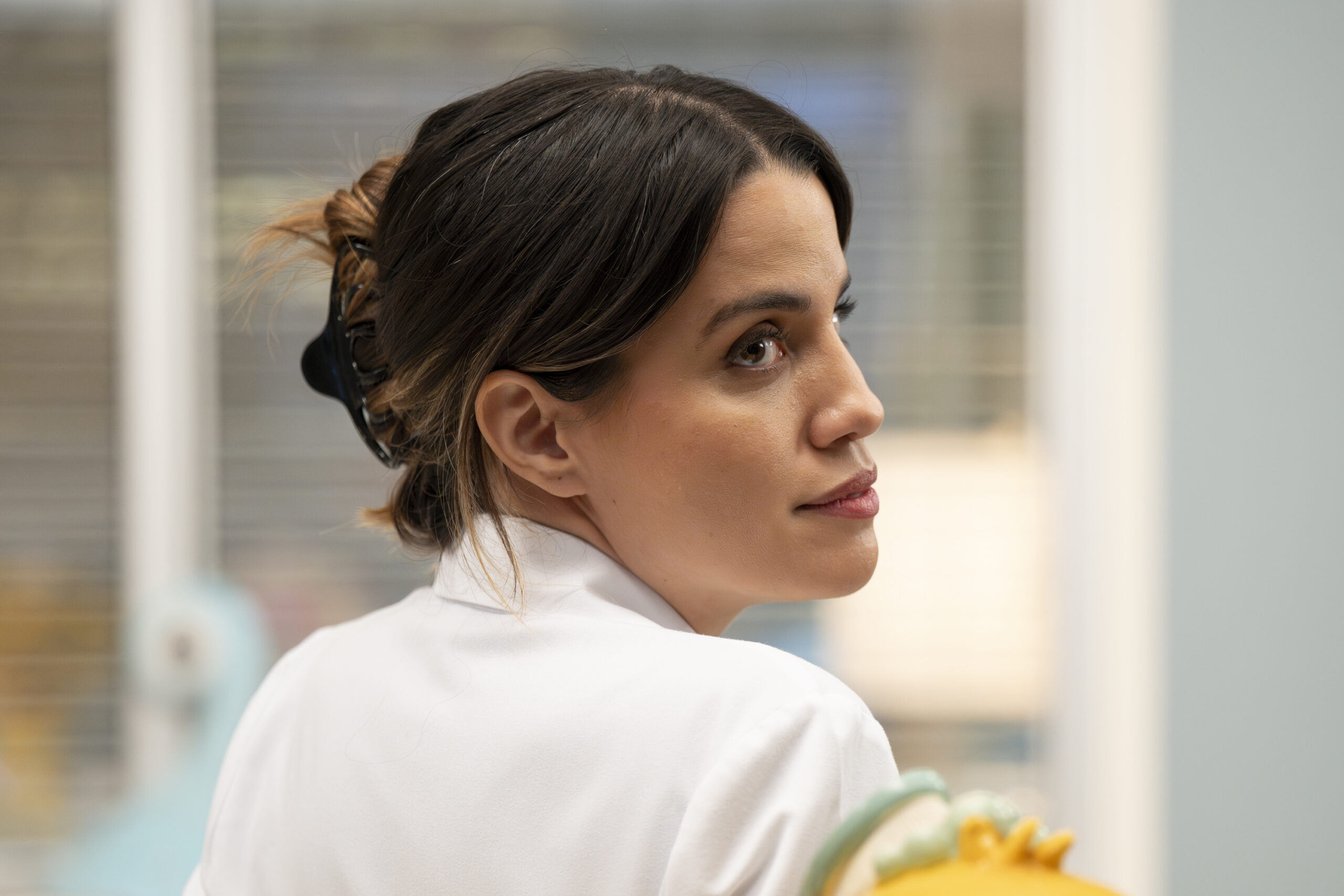 NATALIE MORALES as Monica Beltran on Grey's Anatomy Season 21 Episode 6, "Night Moves."