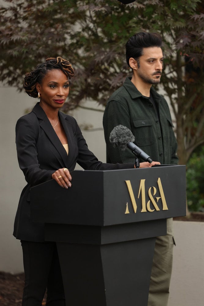 Still from Found Season 2 Episode 7 of Shanola Hampton as Gabi and Karan Oberoi as Dahn pictured from left to right.
