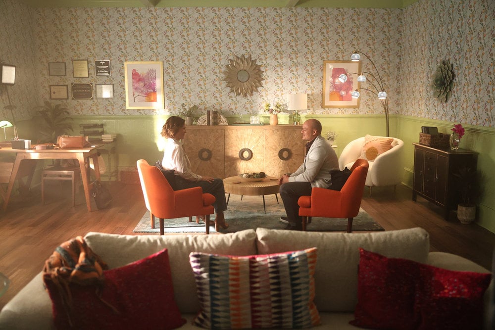 still from Found Season 2 Episode 7 of Kelli Williams as Margaret and Lee Osorio as Ethan pictured from left to right.