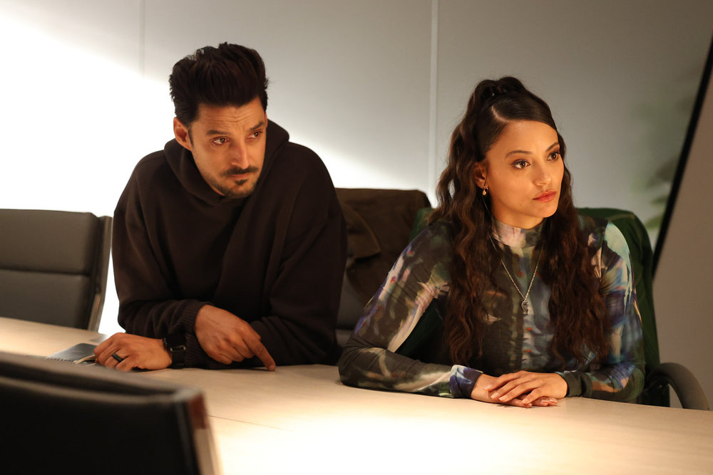 Still from Found Season 2 Episode 8 of Karan Oberoi as Dahn and Gabrielle Walsh as Lacey pictured from left to right.