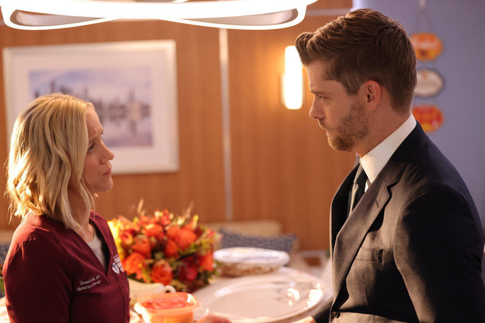 Chicago Med - Season 10 | Tell-Tale TV CHICAGO MED -- "Love Will Tear Us Apart" Episode 1008 -- Pictured: (l-r) Jessy Schram as Dr. Hannah Asher, Luke Mitchell as Dr. Mitch Ripley