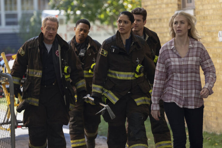 Chicago Fire - Season 13 | Tell-Tale TV CHICAGO FIRE -- "Quicksand" Episode 13008 -- Pictured: (l-r) Christian Stolte as Randy "Mouch" McHolland, Daniel Kyri as Darren Ritter, Miranda Rae Mayo as Stella Kidd, Jake Lockett as Sam Carver Chicago Fire Season 13 Episode 8 Review: Quicksand CHICAGO FIRE -- "Quicksand" Episode 13008 -- Pictured: (l-r) Christian Stolte as Randy "Mouch" McHolland, Daniel Kyri as Darren Ritter, Miranda Rae Mayo as Stella Kidd, Jake Lockett as Sam Carver