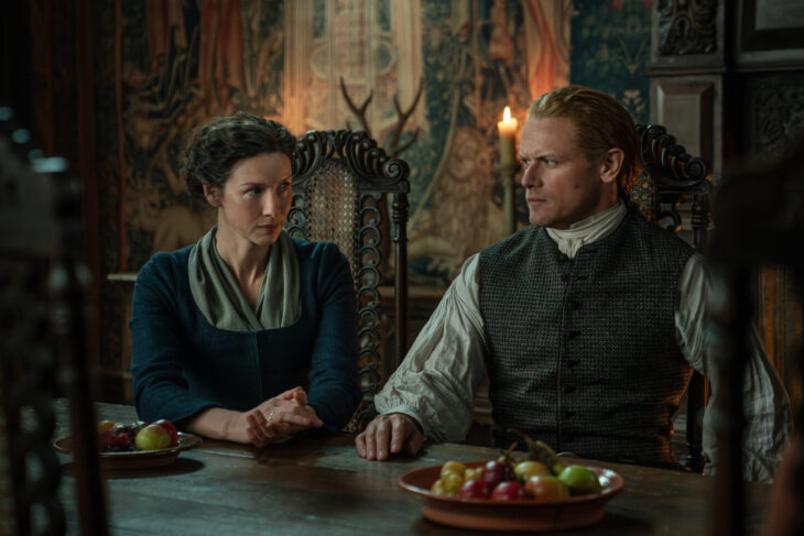 Outlander Season 7 Episode 9 - Caitriona Balfe as Claire Randall Fraser, Sam Heughan as Jamie Fraser