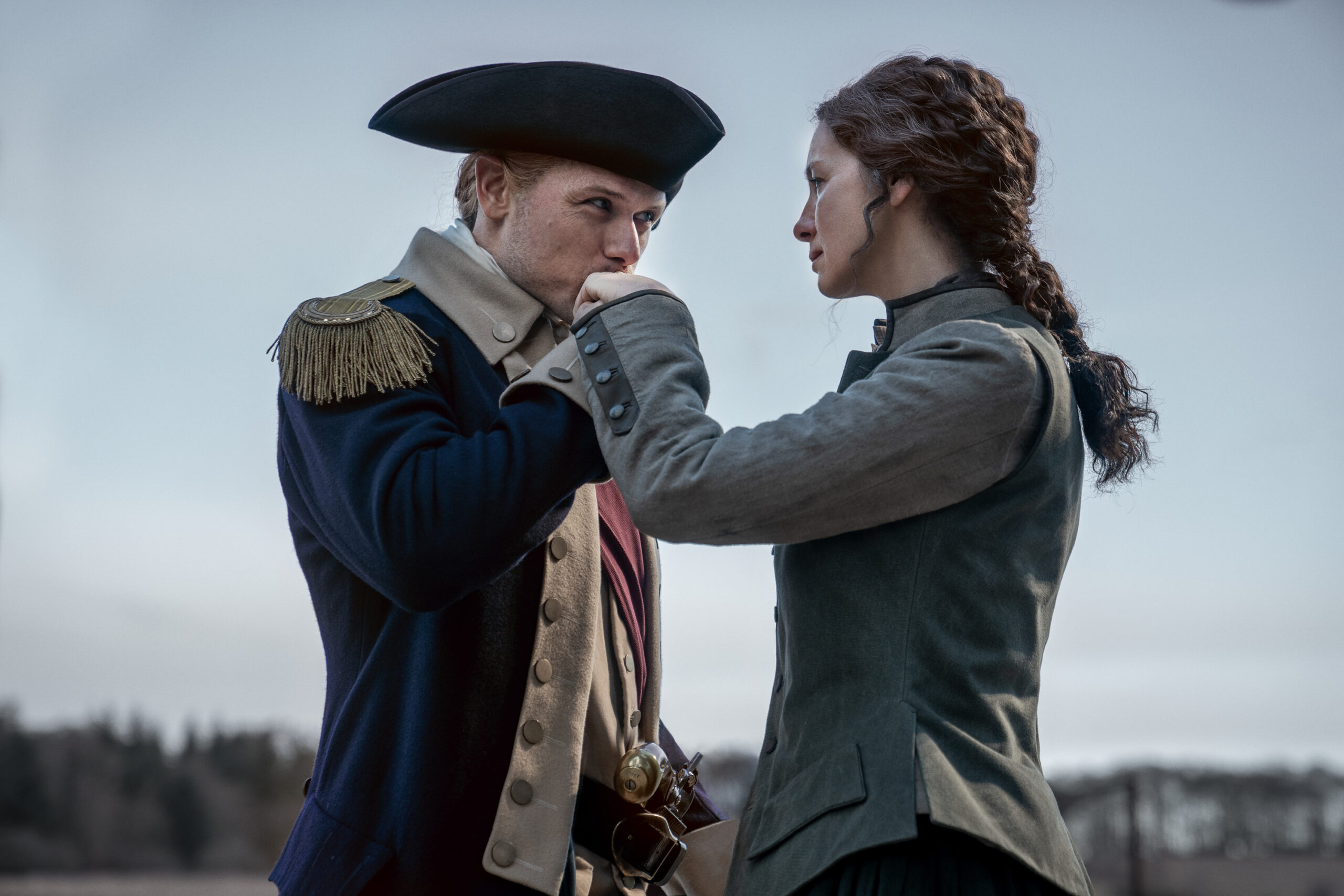 Outlander Season 7 Part 2 - Caitriona Balfe as Claire Randall Fraser, Sam Heughan as Jamie Fraser | Tell-Tale TV Outlander Season 7 Part 2 - Caitriona Balfe as Claire Randall Fraser, Sam Heughan as Jamie Fraser