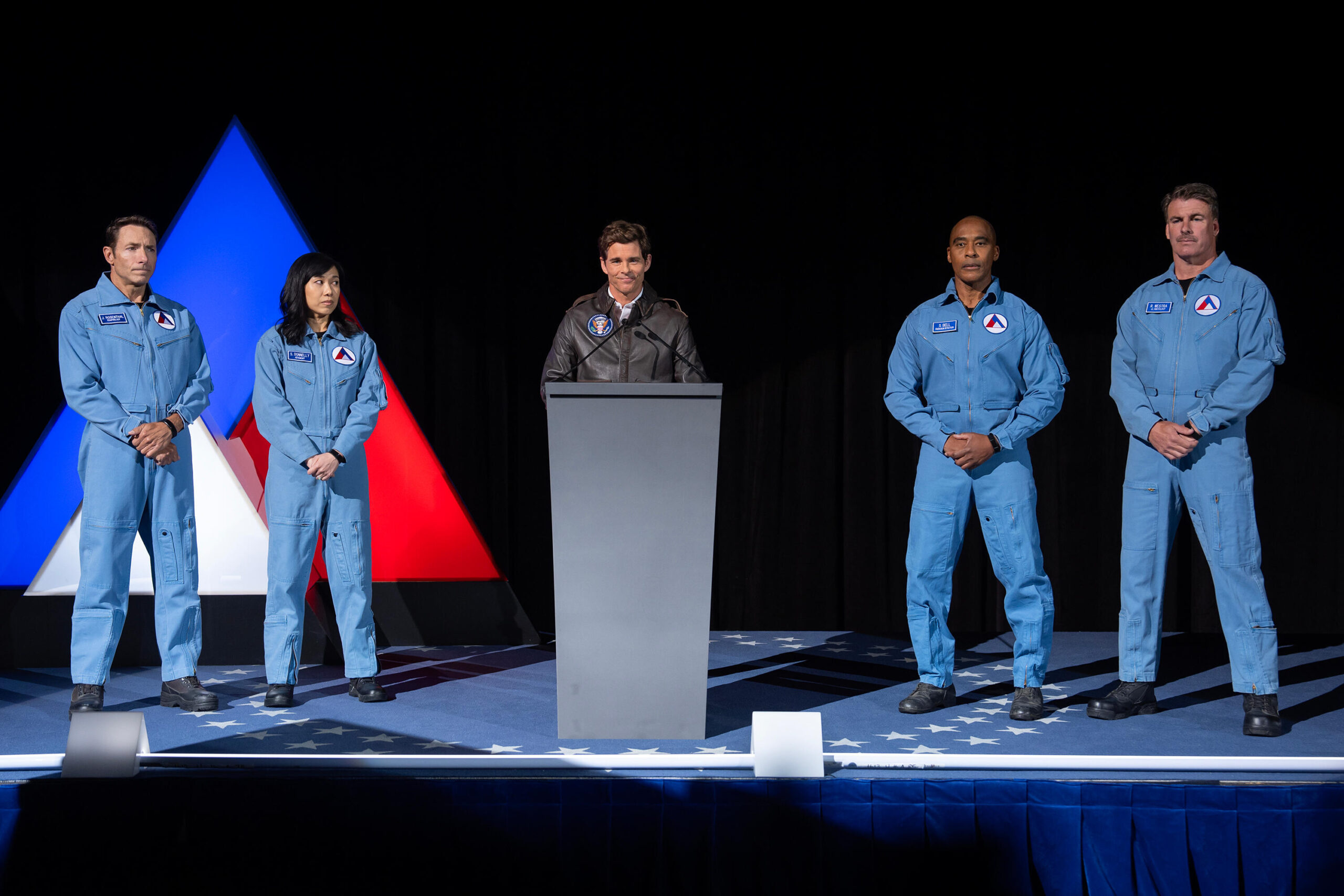 still form Paradise Season 1 Episode 4 of ANGELA LIN and JAMES MARSDEN pictured from left to right.