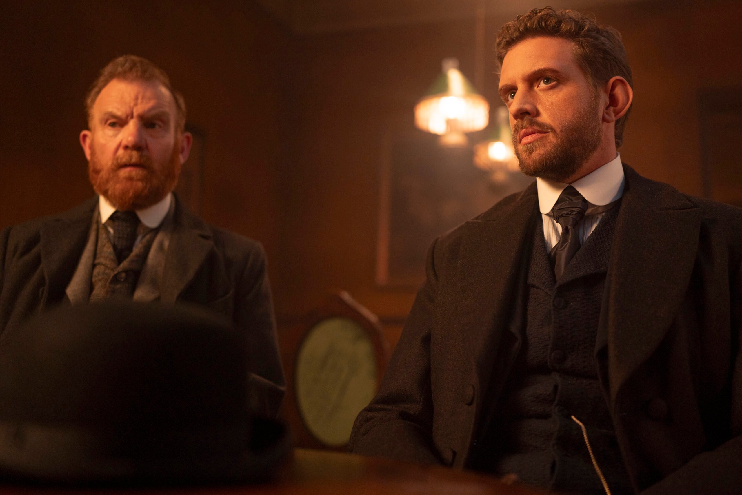 Miss Scarlet Season 5 Episode 6, "Dangerous Liaisons" -- DS Phelps (Tim Chipping), Alexander Blake (Tom Durant Pritchard)