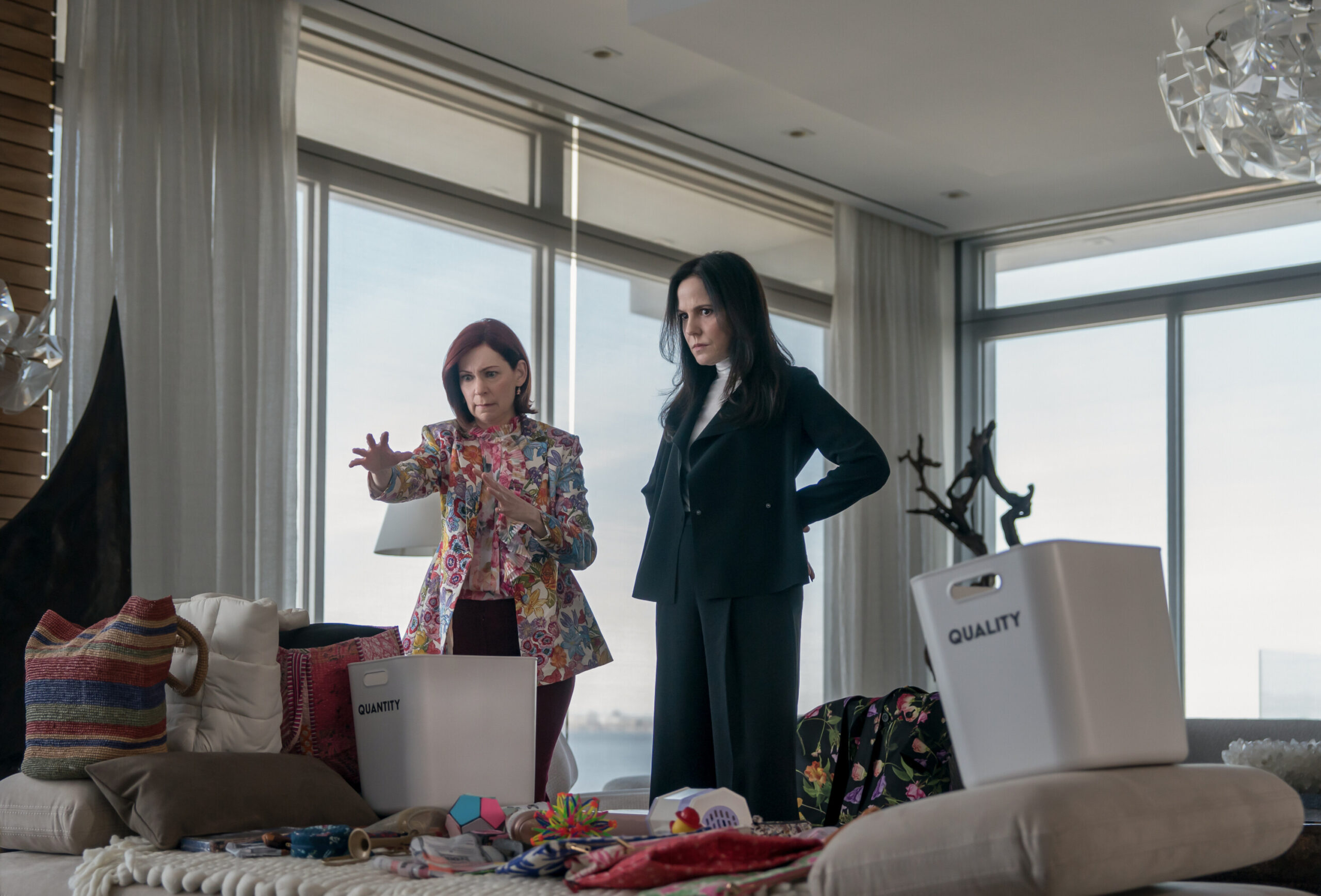 Elsbeth Season 2 Episode 16 of Carrie Preston as Elsbeth Tascioni and Mary-Louise Parker as Freya Frostad pictured from left to right.