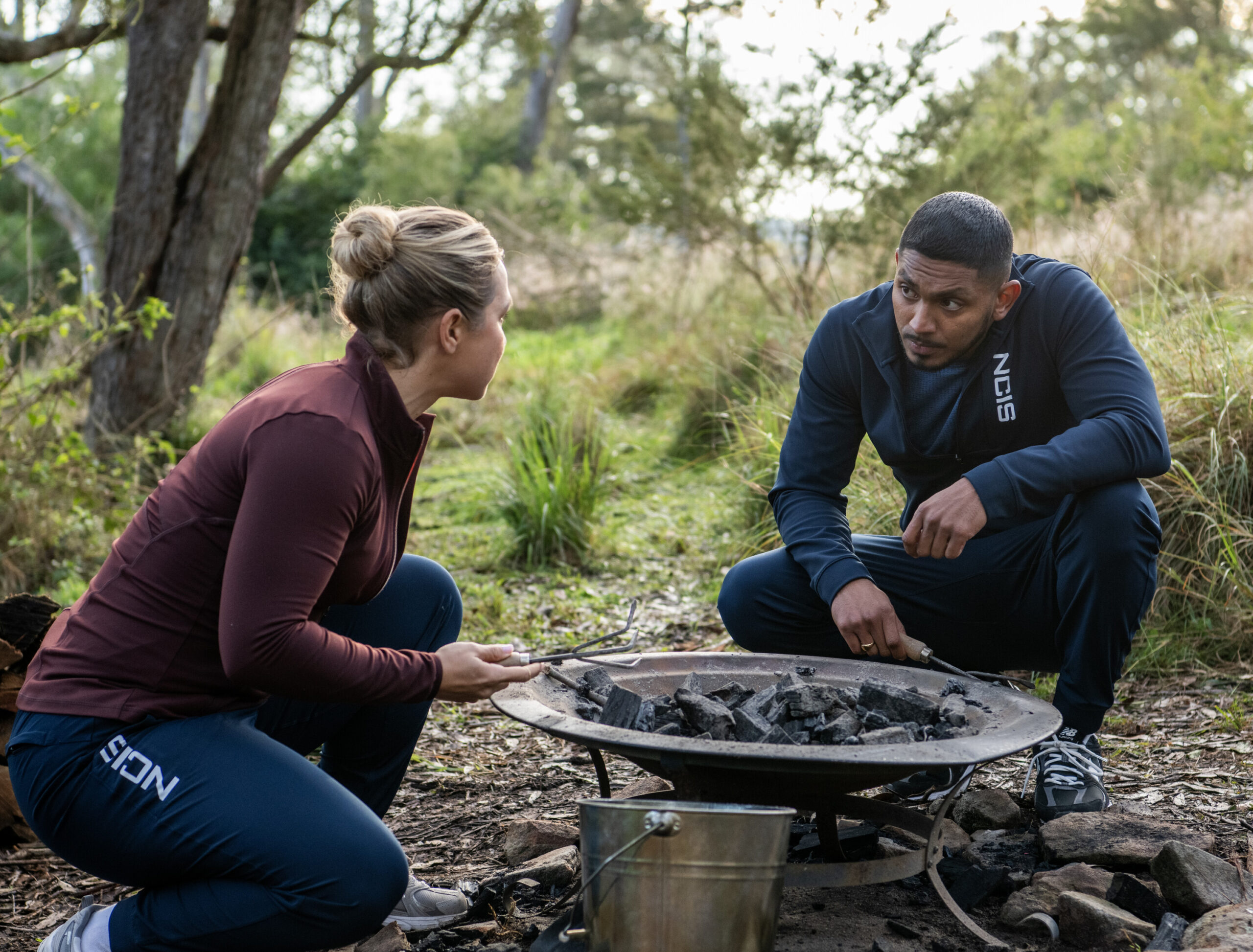 NCIS: Sydney Season 2 Episode 6, "Hell Weak" -- Tuuli Narkle as AFP Liaison Officer Constable Evie Cooper and Sean Sagar as Special Agent DeShawn Jackson