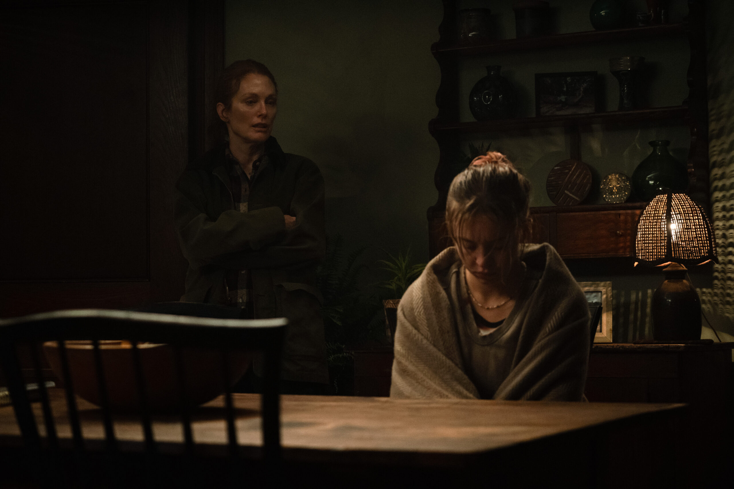 Julianne Moore and Sydney Sweeney in "Echo Valley," now streaming on Apple TV+.