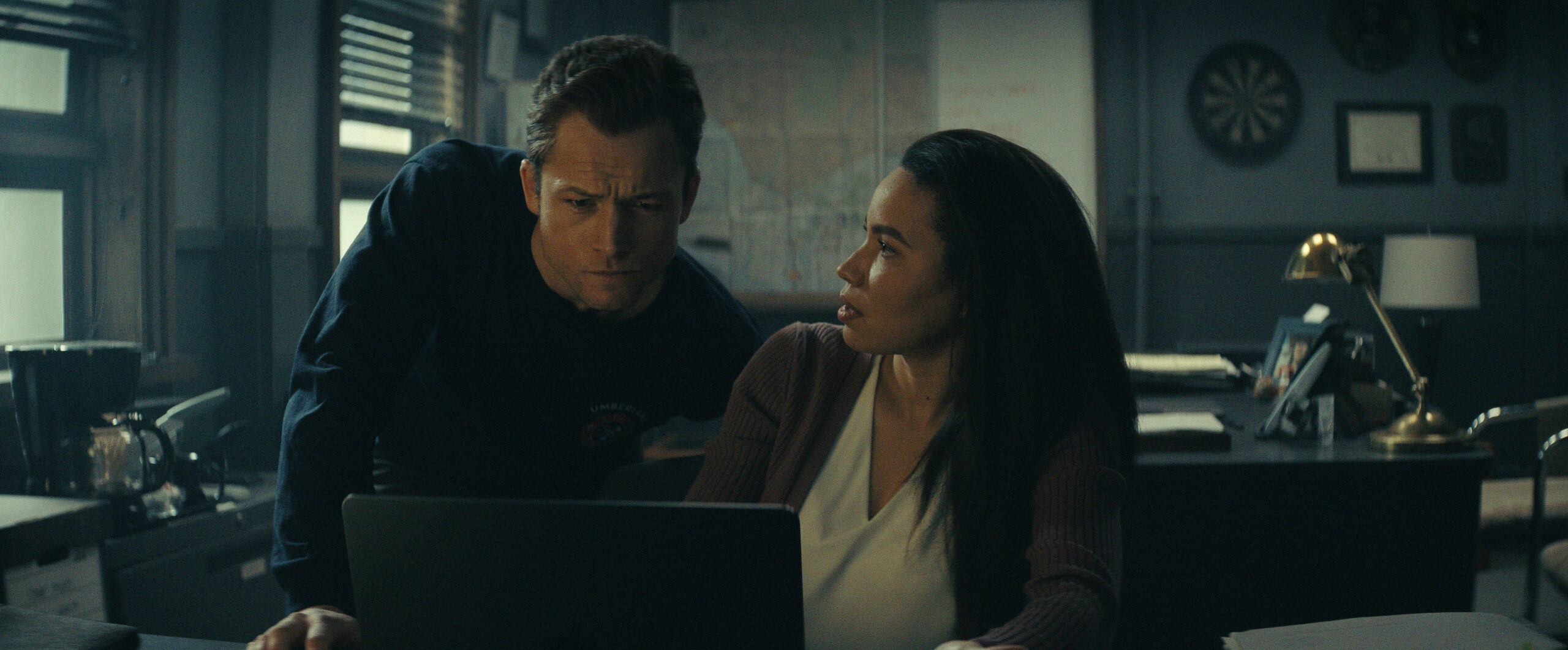 Smoke Season 1 First Look - (l-r) Taron Egerton and Jurnee Smollett
