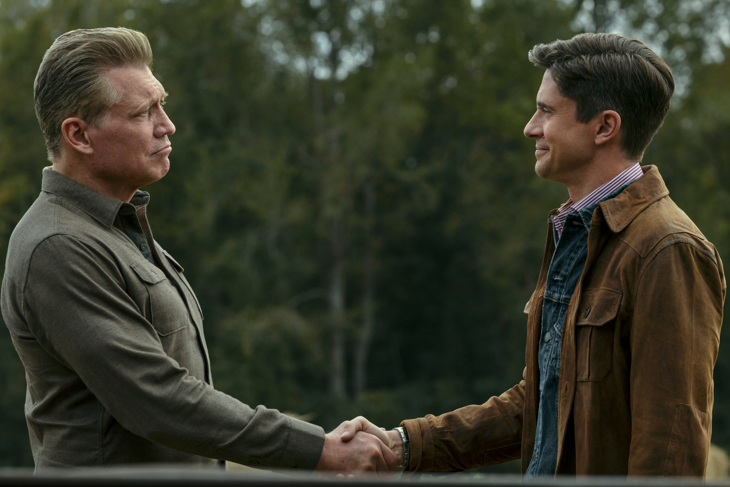 The Waterfront Season 1 Episode 4 - (l-r) Holt McCallany as Harlan Buckley and Topher Grace as Grady