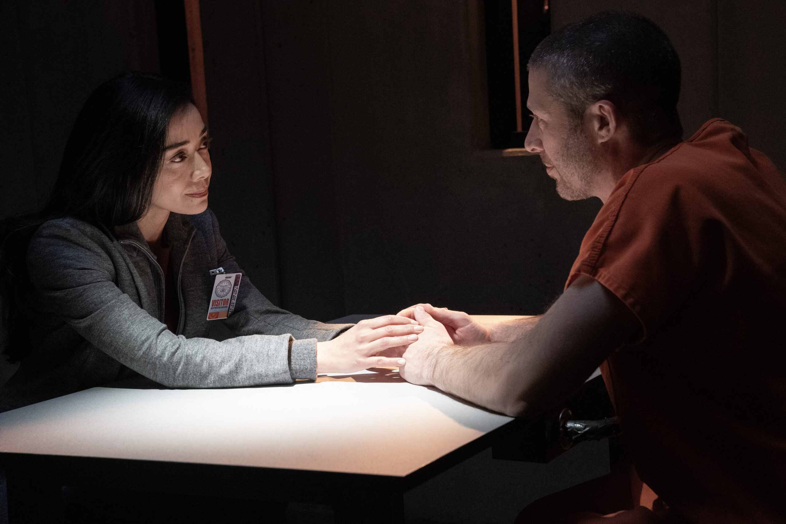 Aimee Garcia as Dr. Julia Ochoa and Zach Gilford as Elias Voit in Criminal Minds: Evolution, episode 10, season 18 - The Disciple | Tell-Tale TV Aimee Garcia as Dr. Julia Ochoa and Zach Gilford as Elias Voit in Criminal Minds: Evolution, episode 10, season 18 - The Disciple